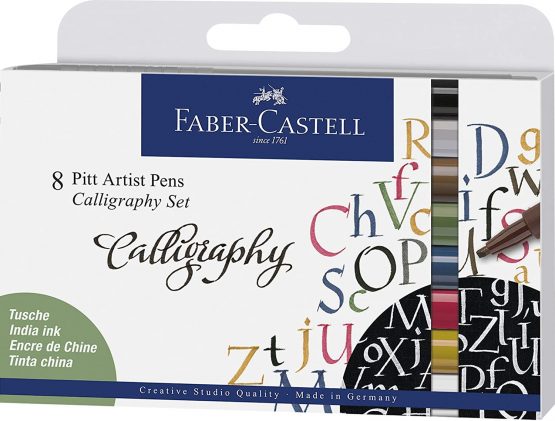 Faber-Castell Pitt Artist Pen Calligraphy Wallet of 8, 167508