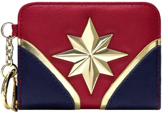Captain Marvel Carol Danvers Suit Style Coin and Card Clutch Purse Red - Image 2
