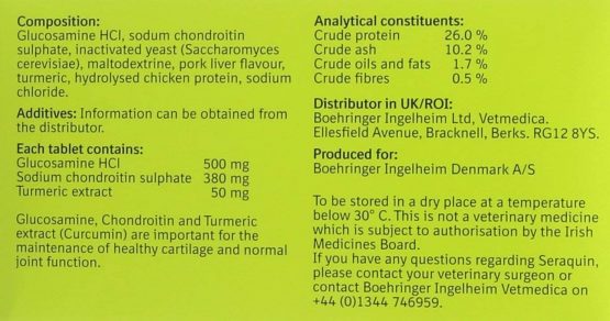 Seraquin Veterinary Joint Supplement with Turmeric for Dogs - 60 x 2 g Chewable Tablets - Image 3