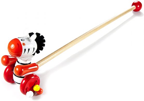Push Pull Along Wooden Toy Zebra for Baby Toddler Boys and Girls - Image 2