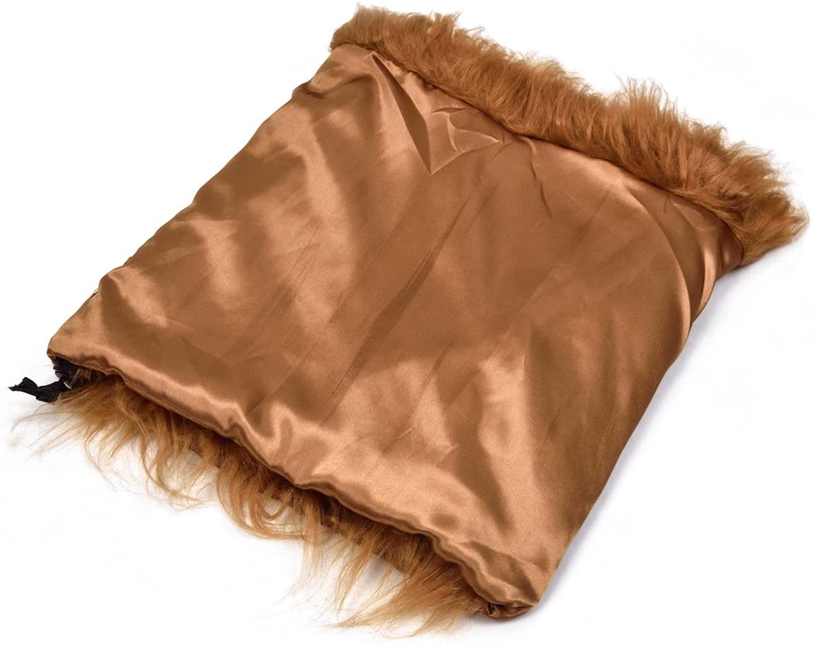 LUUFAN Lion Mane Wig for Dog and Cat Costume with Ears Pet Adjustable Comfortable Fancy Lion Hair Dog Clothes Dress for Halloween Christmas Easter Festival Party Activity (Dog- Light Brown) - Image 4