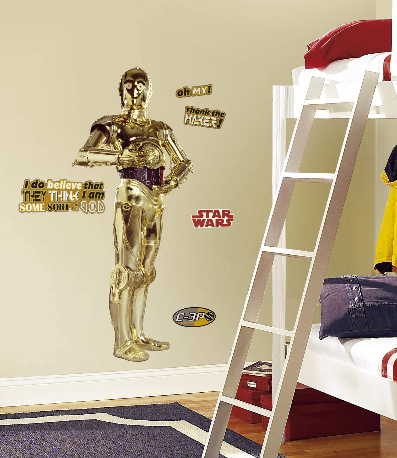 RoomMates C-3PO Giant Wall Sticker, Gold, 146 cm L X 60 cm W