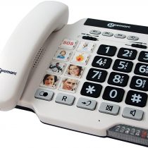 Geemarc PHOTOPHONE 100- Amplified Loud Big Button Photo ID Corded Telephone with Handsfree Speakerphone, Tone and Volume Control - White Color- UK Version