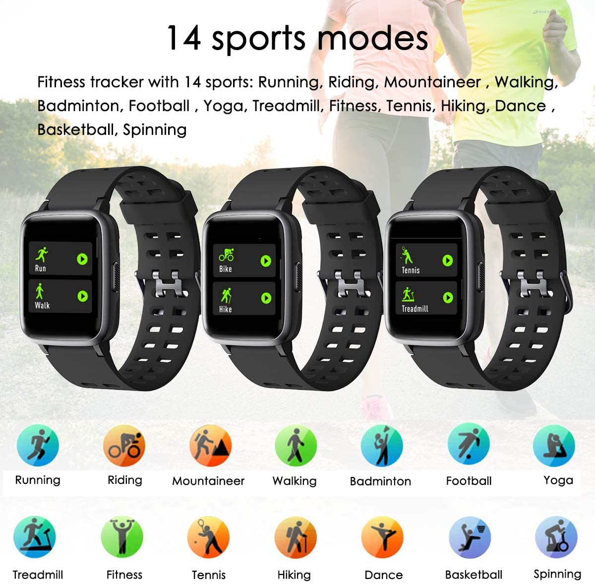 LATEC Smartwatch Fitness Tracker Watch Waterproof IP68 Smart Watch 1.3