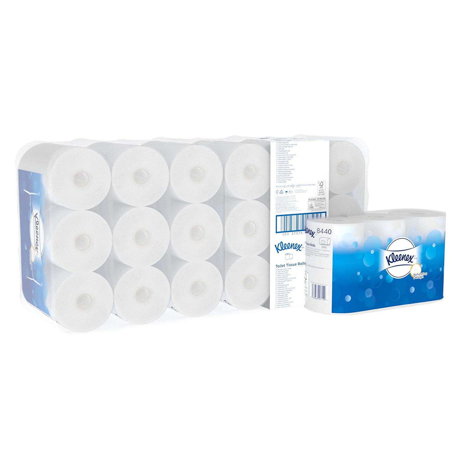 Kleenex, 8440, Standard Roll Toilet Tissue, 3 ply, White, 36 Rolls x 350 Sheets, 6 x 6 Rolls