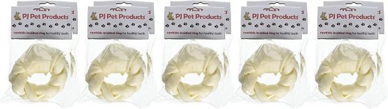 PJ Pet Poducts Rawhide Braided Ring 11 cm 150 g (Pack of 10) - Image 4