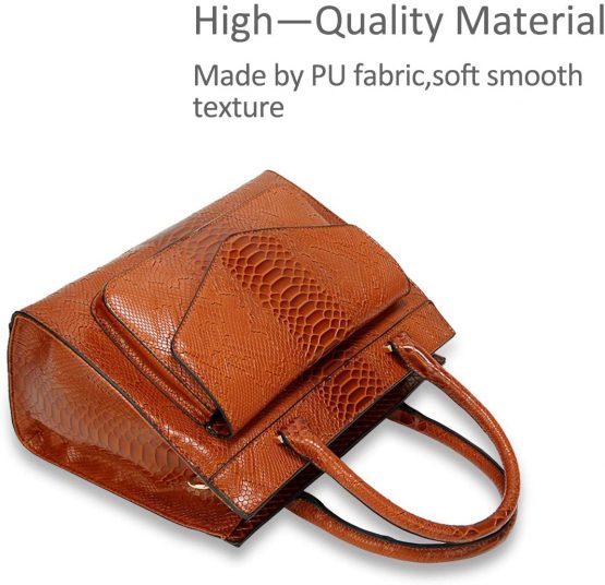 NICOLE & DORIS Women Handbags Fashion Top Handles Bags Crocodile Handbag Ladies Shoulder Bags Medium PU Leather - Image 3