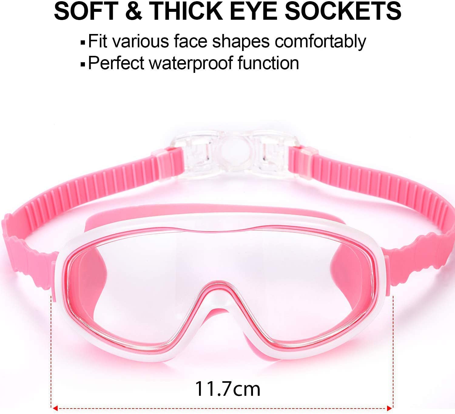 Yizerel 2 Pack Kids Swim Goggles, Swimming Glasses for Children and Early Teens from 3 to 15 Years Old, Wide Vision, Anti-Fog - Image 2