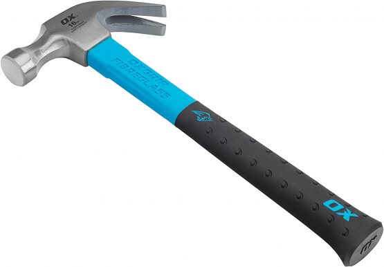 OX OX-P081616 – Pro Series Claw Hammer with Fibreglass Handle Curved - Multicolour, 16 oz