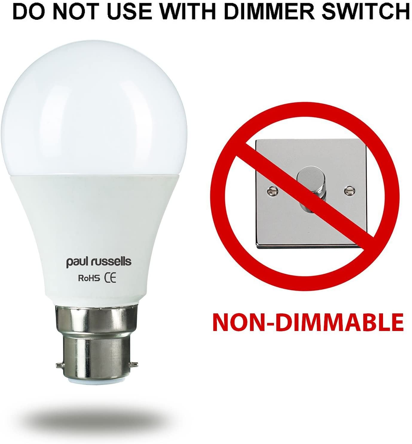 paul russells B22 Bayonet Cap LED Light, 13W = 100W Equivalent Bulb, 1521 Lumens, 2700K Standard BC A60 LED GLS - Image 4