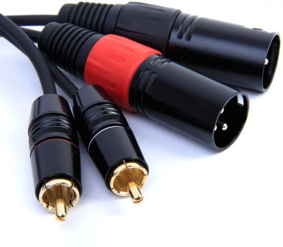 2 x XLR to RCA Phono Lead Cable 1.5m 5ft - Image 2