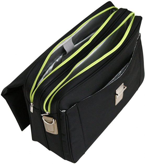 Tassia Laptop Briefcase - Flapover Opening with Adjustable Shoulder Strap - Image 3