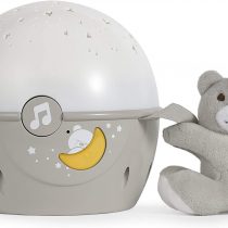 Chicco Next2Stars Baby Night Light with Plush Toy - Star Light Projector for Cots and Cribs, with Sound Sensor, 3 Light Effects and Music - 0+ Months, Beige