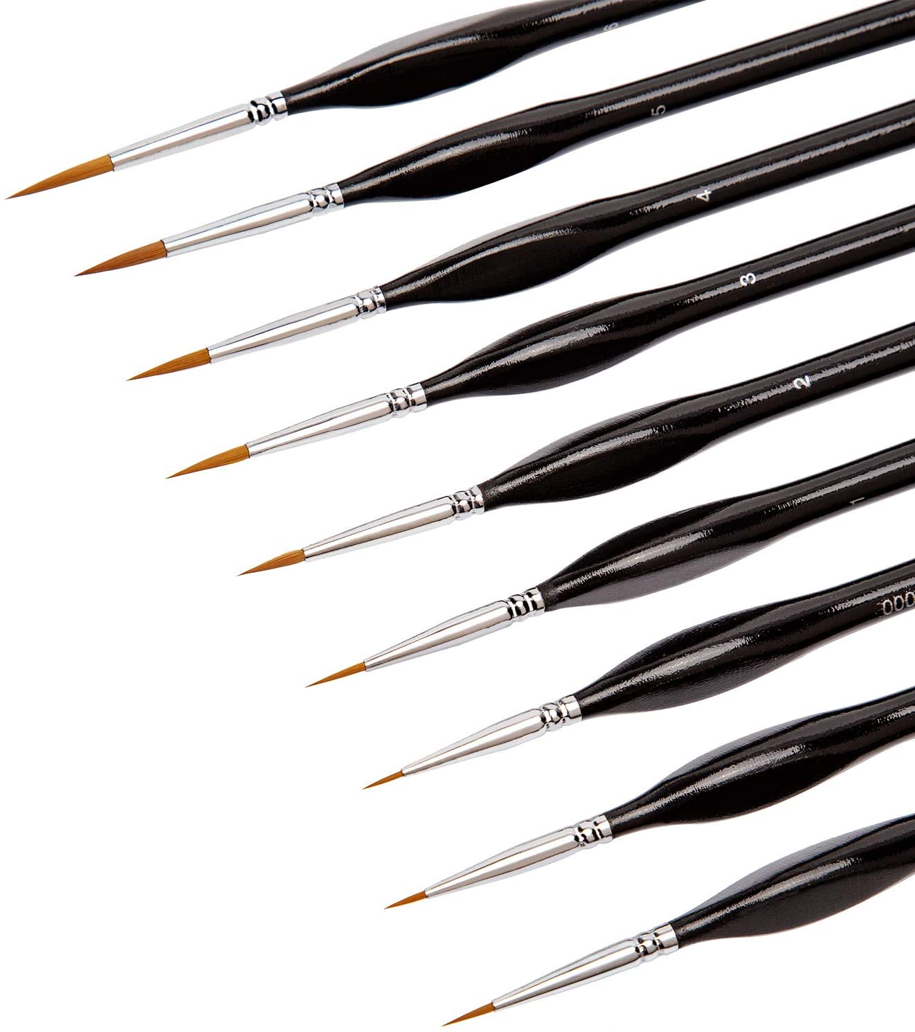 KINBOM 9 Pieces Fine Detail Paint Brush Miniature Painting Brushes Kit Mini Paints Brush Set for Acrylic Watercolor, Oil