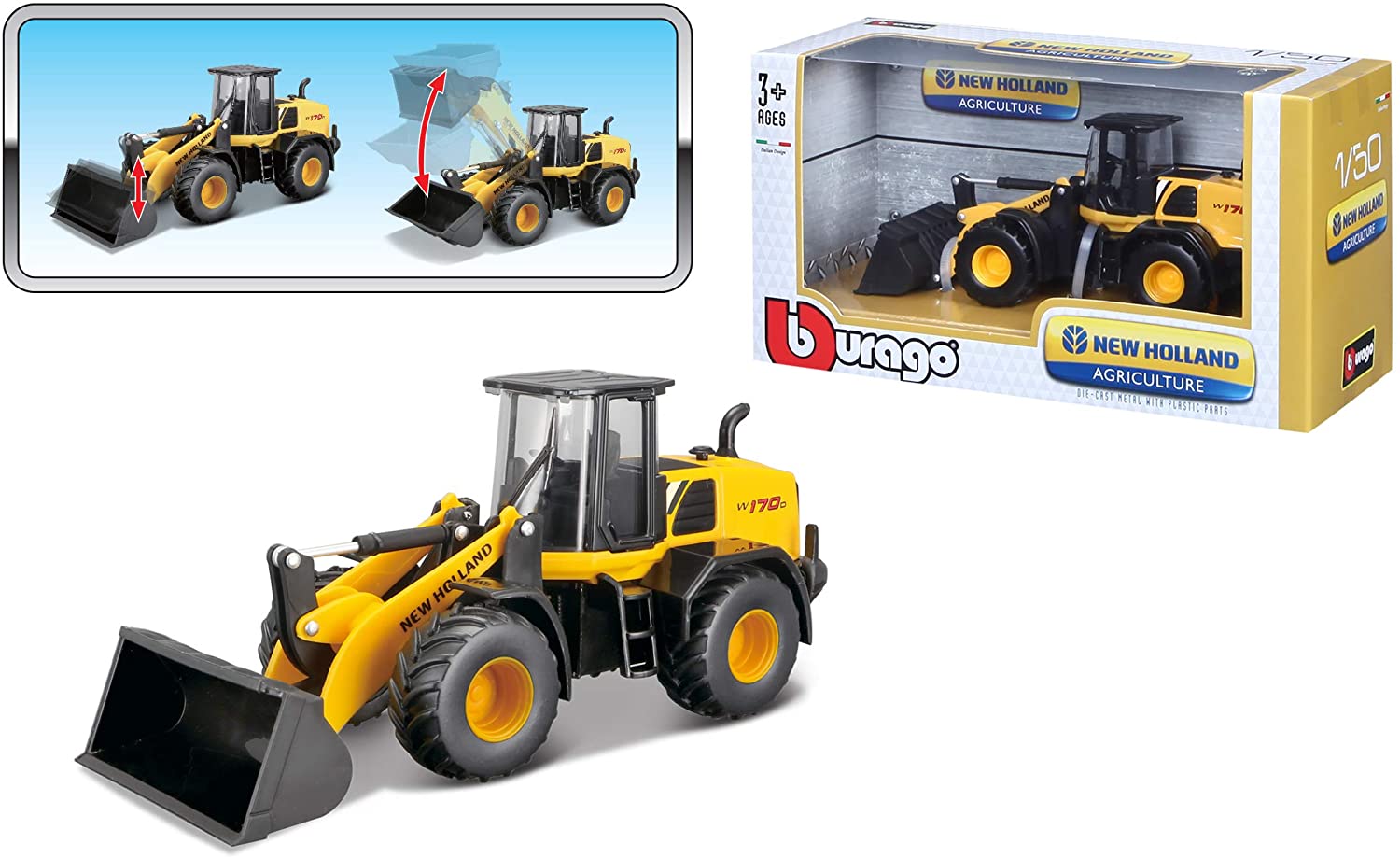 Tobar 1:50 NEW HOLLAND W170D WHEEL LOADER, Yellow, 16 cm - Image 4