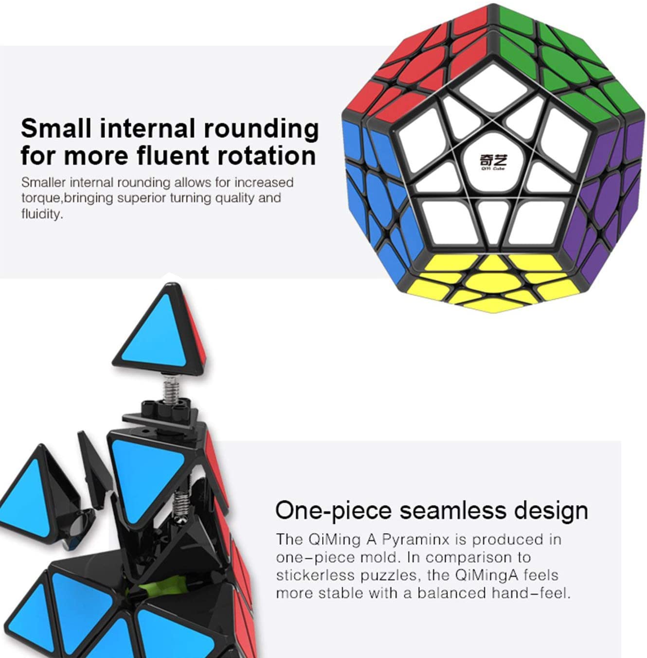 Vdealen Speed Cube Set, Magic Cube Pack of Mirror Pyramid Megaminx Puzzle Cube - Image 3
