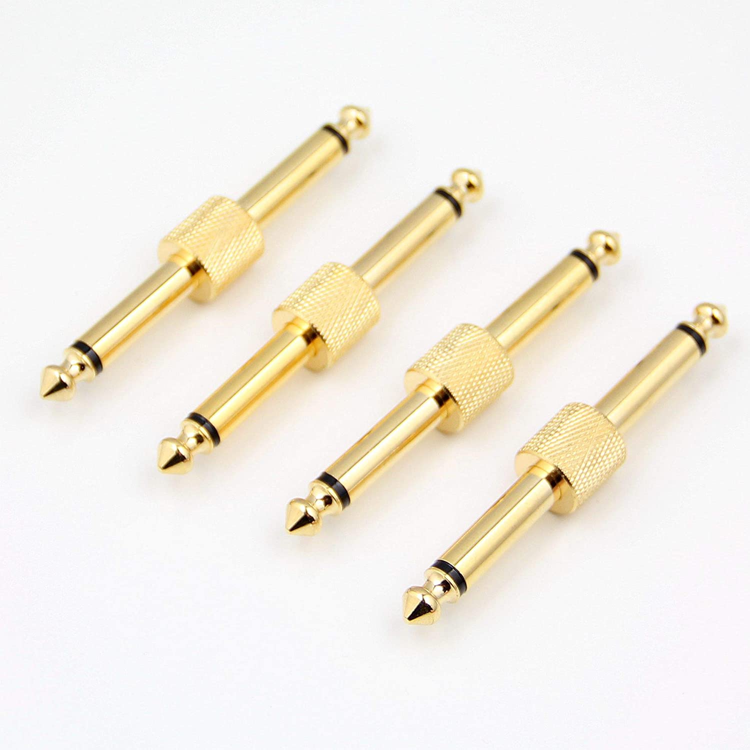 RHINORO 6.35mm 1/4'' Guitar Pedal Patch Connector Effect Pedal to Pedal Adapter Coupler For Pedalboard Instead of Patch Cable(4 pcs per bag)