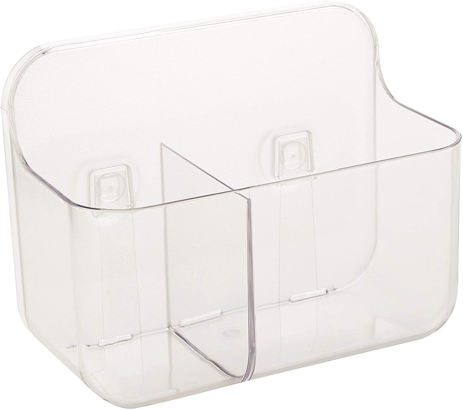 2 COMPARTMENTS ADDIS INVISIFIX BATHROOM TOOTHBRUSH CADDY HOLDER 