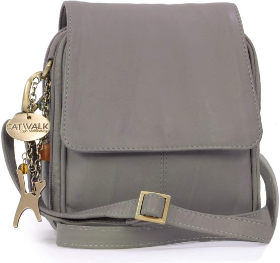 Catwalk Collection Handbags - Women's Leather Cross Body Shoulder Bag - Organiser Messenger with Long Adjustable Strap - TEAGAN