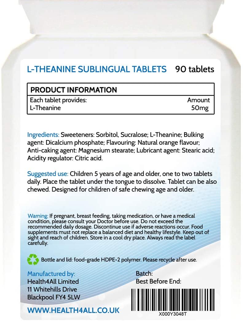 Health4All Kids L-Theanine 50mg 90 Chewable Tablets 3 Months Supply, Supports Focus, Attention & Concentration in Children - Image 2