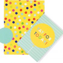 Hallmark Multi-Occasion Card, Wrapping Paper & Tag - Colourful Spotty Design (Birthdays, Congratulations)