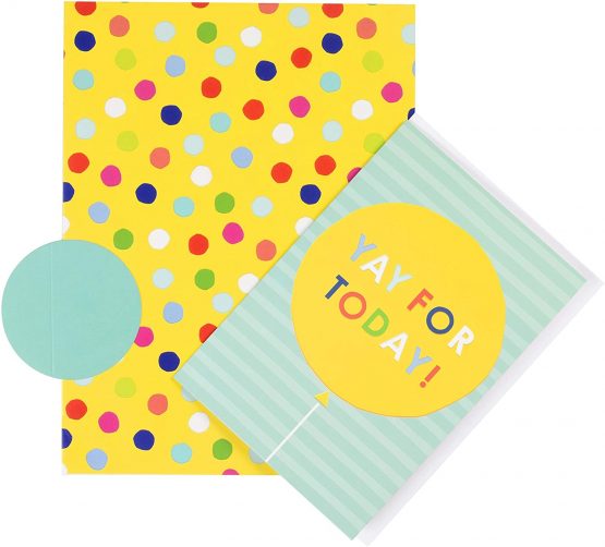 Hallmark Multi-Occasion Card, Wrapping Paper & Tag - Colourful Spotty Design (Birthdays, Congratulations)