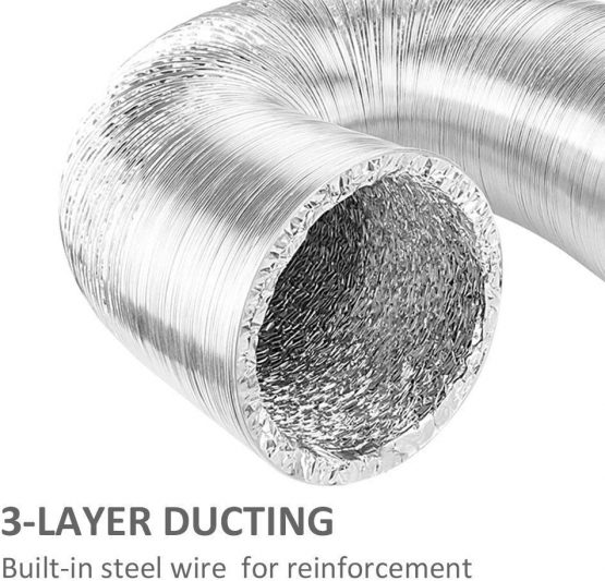 Blauberg UK BLAUFLEX AF MO/102/5-A Aluminium Flexible Fan Ducting (5 Metres)-4"/100mm, Silver - Image 4