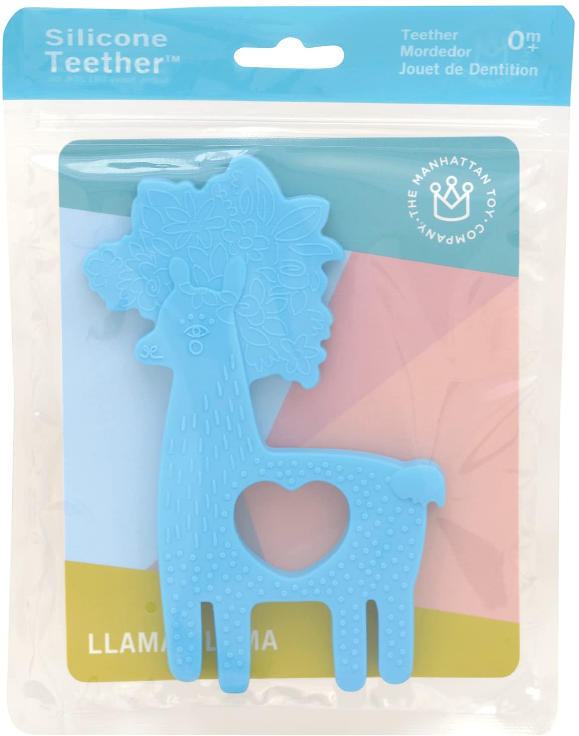 Manhattan Toy Animal Shapes Llama Silicone Teether, Blue - Image 4