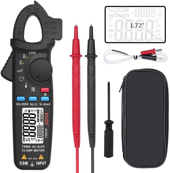 BSIDE ACM91 Digital Clamp Meter 1mA AC/DC Current True RMS Auto-Ranging 6000 Counts Meter Hz Temperature Capacitance Live Check V-Alert Low Impedance Voltage Tester - Image 2