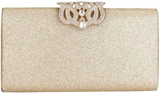 Womens Glitter Clutch Bag Evening Party Chain Shoulder Bag Shimmer Wedding Prom Handbag Purse - Image 2