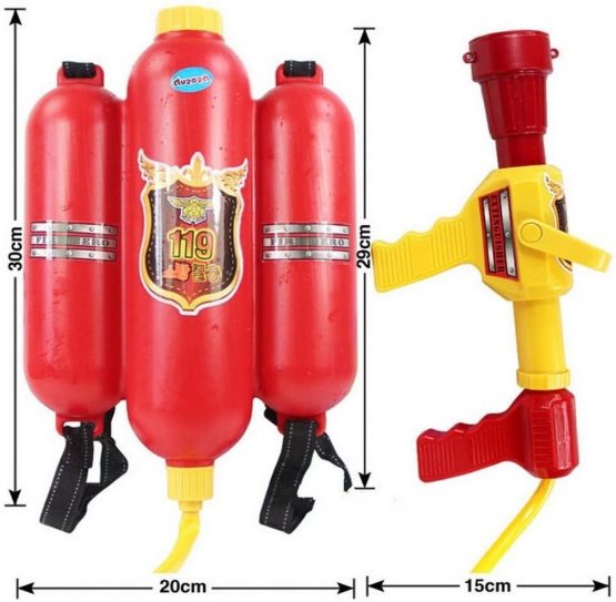 XICHEN® Firefighter Backpack Water Gun Toys Large amount of water Long range Red Summer Fun - Image 2