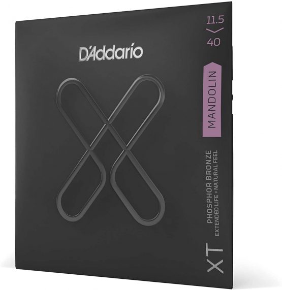 D'Addario Mandolin Strings - Coated Mandolin Strings - XT Phosphor Bronze - For 8 String Mandolin - Extended Life, Natural Feel - XTM11540 - Custom Medium, 11.5-40
