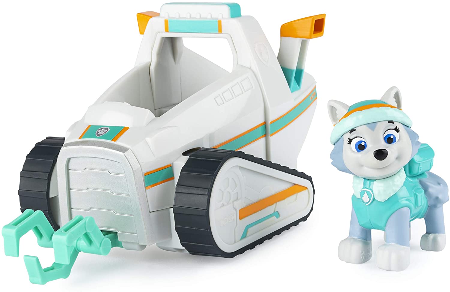 Paw Patrol Everest’s Snow Plough Vehicle with Collectible Figure, for Kids Aged 3 and Up, Grey, Piccolo