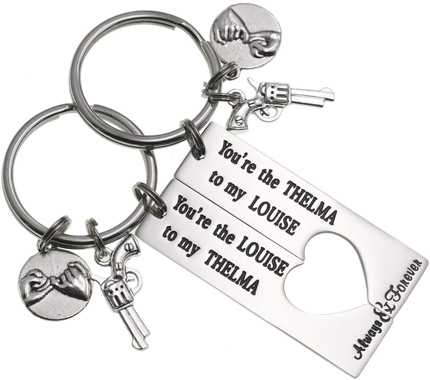 LParkin Friendship Gifts Best Friend Rings for 2 Cute Keyring You Are The Thelma To My Louise Moving Away Friendship Thelma Louise Keychain