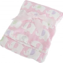 Baby Elephant Luxury Pram Blanket -Boy/Girl Options (75cm x 100cm) (Pink)