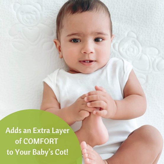 Premium Cot Mattress Protector 60 x 120 cm Noiseless Waterproof Pad Cover Fitted Sheet Natural Bamboo Silent Topper for Infant and Toddler Cot Baby Bed - Image 3