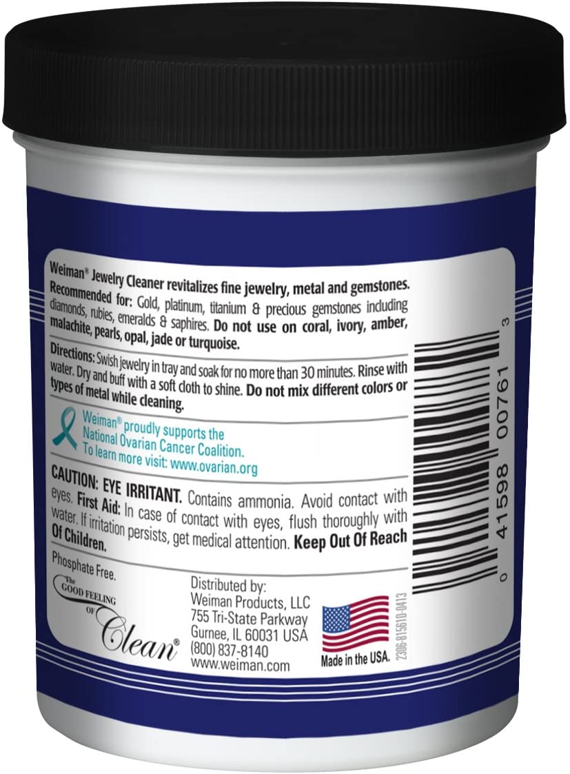 Weiman Jewelry Cleaner Liquid - Restores Shine and Brilliance to Gold, Diamond, Platinum Jewelry & Precious Stones - 7 fl. oz - Image 2