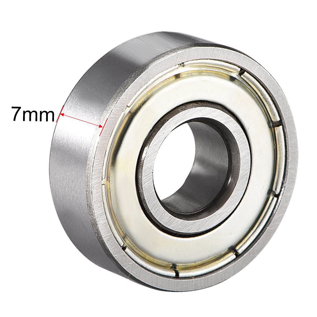 sourcing map 608ZZ Deep Groove Ball Bearing Double Shield 8mm x 22mm x 7mm High Carbon Steel Z1 Bearings 2pcs - Image 3