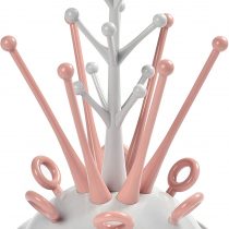 BÉABA - Baby Bottle rack - For drying 6 bottles and accessories - Removable water collection tray - Practical and clever - Pink