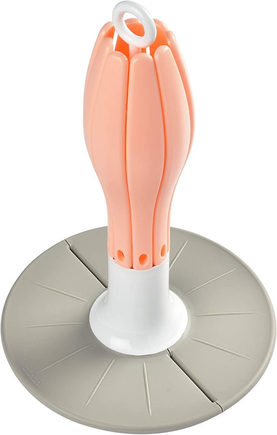 BÉABA - Foldable Baby Bottle Rack - for Drying 8 bottles and accessories - Compact and Transportable - Baby - Pink - Image 3