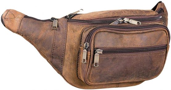 STILORD Belt Bag Genuine Leather, Colour:Colorado - Brown