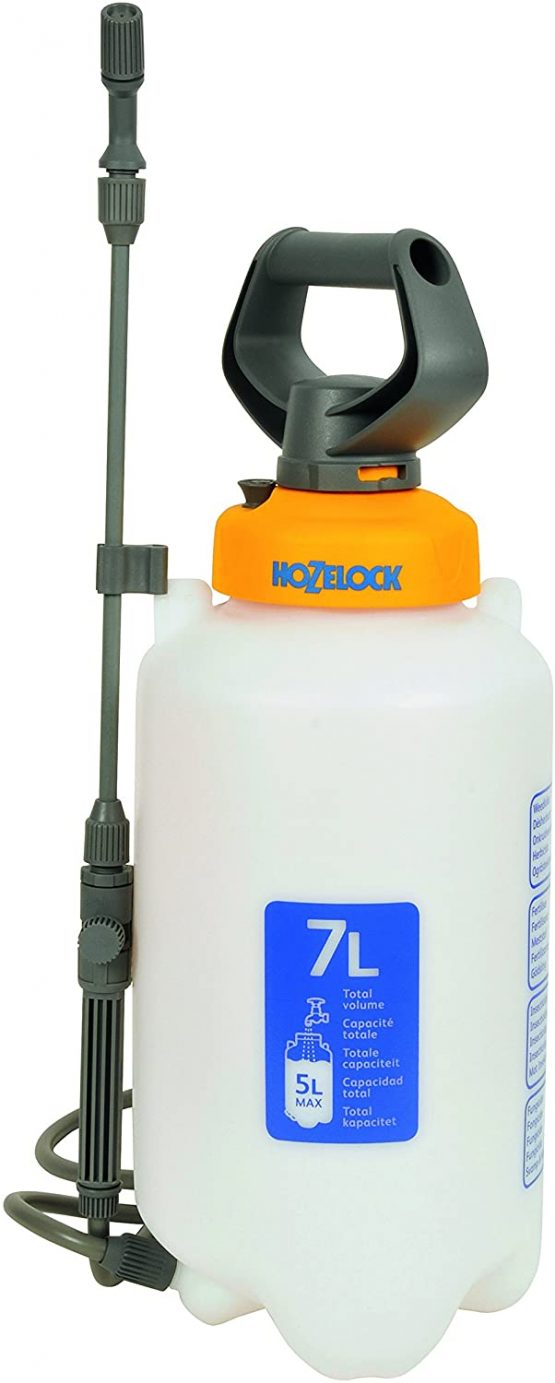 Hozelock 4507 0000 Standard 7 litre Sprayer (max fill* 5L), White, 17.2 cm*45.6 cm*17.4 cm