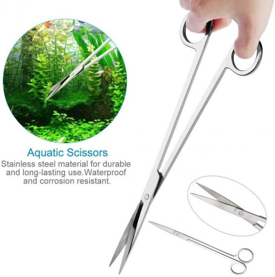 LONDAFISH Fish Tank Stainless Steel Plant Tool Set Aquarium Aquascaping Tweezers Scissors Kit 3 in 1/5 in 1/Substrate Spatula (5 in 1) - Image 4