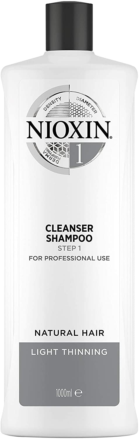 Nioxin 3-Part System, System 1 Natural Hair with Light Thinning, Hair Thickening Treatment, Scalp Therapy, Shampoo 1L