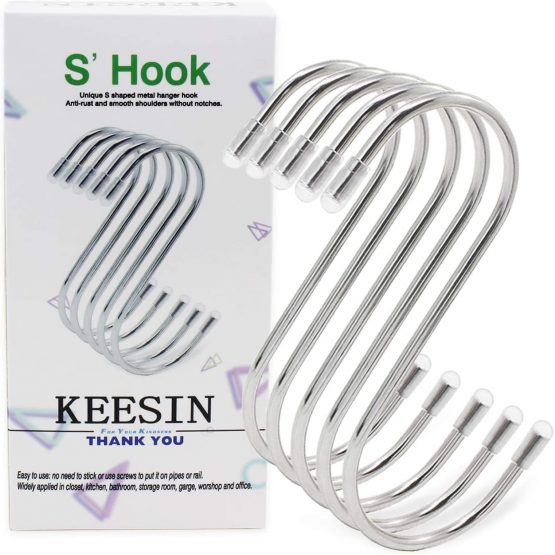 KEESIN 15 PCS S Shaped Metal Hanging Hook Stainless Steel Multifunction Hanger Hooks for hanging Kitchen Spoon Pan Bathroom Bedroom Office for Clothes & Towel Multipurpose Metal Hooks(Mixed-15 Packs) - Image 2