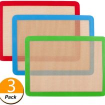 Silicone Baking Mat,NonStick Baking Mats (x3) Non-Slip Washable Reusable Heat Resistant, Non-Toxic, Flexible, Non-Stick, Easy to Clean Baking Sheet(16.5"x11")