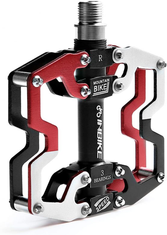 INBIKE Bike Pedals Mountain Road In-Mold CNC Machined Aluminum Alloy MTB Cycling Cycle Platform Pedal