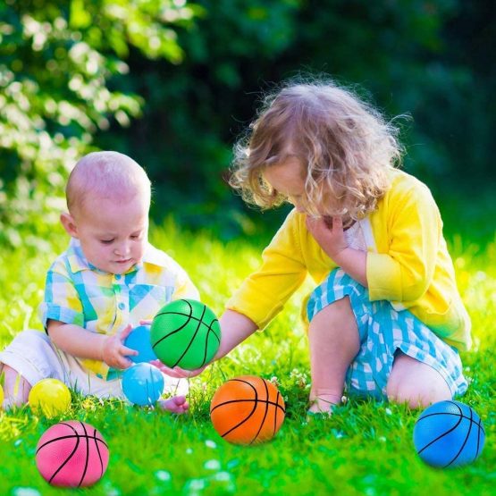 Small Pool Basketballs Beach Balls 6" 16CM Bouncy Balls Toddlers Replacement Rubber Basketball Sports Toy for Basketball Hoops Kids Baby Boys Girls Adults School Playground Indoor Outdoor Home Office - Image 3