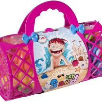 Toys 4 U Beach Toys Mega Pack Bulk Beach & Sandbox Play Set w/ Unique Crab, Shell & Sea Life Sand Molds, Shovel, Rake, Watering Can & BONUS Basket Carry Bag w/ Handles Available in Pink or Blue