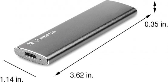 Verbatim Vx500 SSD - 120 GB - Space grey - 29 g - External SSD - USB 3.0 SSD - Lightweight SSD External - for Windows & Mac OS X - Portable Drive - USB-C - High-speed Flash-drive - Image 2